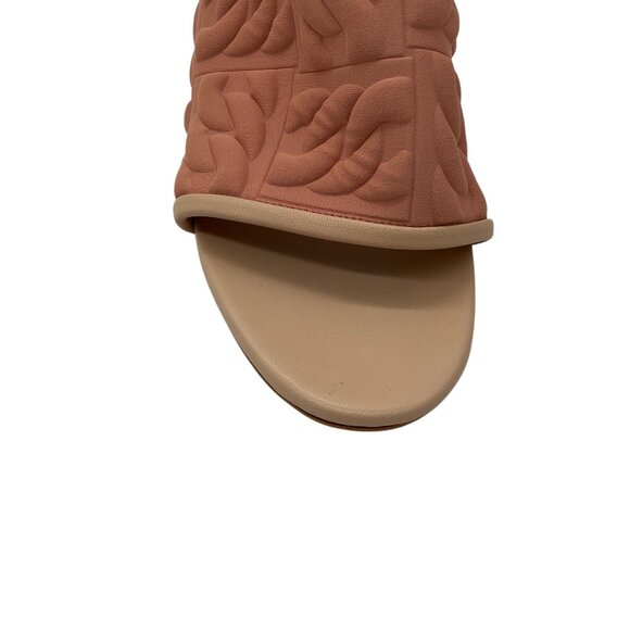 Casadei Peach Textured Scuba Mule Sandals - Picture 5 of 7